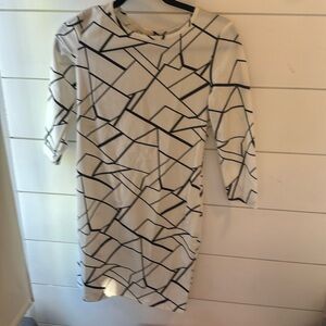Shein dress size medium cocktail  different rectangles in it white with black